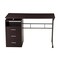 Homeroots 48" Chocolate Wood and Stainless Steel Computer Desk With Three Drawers 723743 - alternate 1
