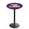 Holland Bar Stool Co 36" Blk Wrinkle Louisiana State Pub Table, 36" dia. Top L214B3636LaStUn - alternate 1