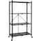 Simple Deluxe HealSmart Heavy Duty 4-Tier Foldable Metal Rack, 28.0in D x 13.4in W x 49.2in H Storage Shelving Un HKSHLFFOLD28154904BB - alternate 1