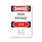 Signmission Safety Sign, OSHA Danger, 7" Height, High Voltage Bilingual, D-57-VK-1327 OS-DS-D-57-VK-1327 - alternate 1