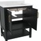 Flash Furniture Vega 30in. Vanity w/Sink, Soft Close Doors & Open Shelf, Carrara Marble, Gold Hardware, Black/White FS-VEGA30-BK-HDGLD-GG - alternate 5