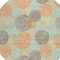 Homeroots 8' Beige Aqua And Orange Round Polka Dot Washable Indoor Outdoor Area Rug 614649 - alternate 3