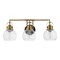 Jonathan Y Shirley 24" 3-light Farmhouse Industrial Metal LED Vanity Light w/Seeded Glass Globe Shades, Brass Go JYL7405B - alternate 7