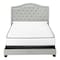 Homeroots Light Gray and Gray Wood Tufted Upholstered Queen Bed Frame with Nailhead Trim 333317 - alternate 5