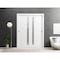 Sartodoors Sliding Closet Bypass Doors 36 x 80in, Planum 0660 Painted White W/ Frosted Glass, Sturdy Rails PLANUM0660DBD-BEM-36 - alternate 1