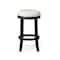 Homeroots 26" White and Black Fabric and Solid Wood Backless Counter Height Swivel Bar Chair 632412 - alternate 3