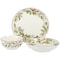 Gibson Home Festive Berries 12 Piece Double Bowl Fine Ceramic Dinnerware Set in White 141331.12R - alternate 5