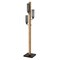 Homeroots 61" Brown Three Light Traditional Shaped Floor Lamp With Black Novelty Shade 526293 - alternate 1