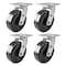Hyw Products Heavy Duty Caster Set 6in Phenolic Wheels, 4 Swivel, 4PK 40-60S-A1-PH-4 - alternate 1