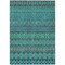 Homeroots 3' X 5' Teal Blue And Navy Blue Quatrefoil Washable Indoor Outdoor Area Rug 583252 - alternate 4