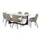Homeroots Seven Piece Gray and Black Composite Stone Dining Set with Six Chairs 545000 - alternate 6