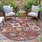Homeroots 8' Rust Lavender And Ivory Round Southwestern Washable Indoor Outdoor Area Rug 632277 - alternate 4