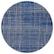 Homeroots 8' Navy Blue Gray And Brown Round Striped Washable Indoor Outdoor Area Rug 597411 - alternate 4