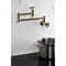Kingston Brass Wall Mount Pot Filler Faucet with Knurled Handle, Polished Brass KS8102RKX - alternate 3