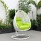 Leisuremod White Wicker Hanging Egg Swing Chair with Light Green Cushions ESCW-40LG - alternate 4
