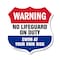 Signmission Pool Warning Shield Sign No Lifeguard On, 6 Inch X 6 Inch, Plastic Sign SHI-P-6-432 - alternate 1