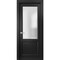 Sartodoors Solid Interior French, Lucia 22 Matte Black with Frosted Glass, Single Regular Panel Frame Trims H LUCIA22ID-BLK-2884 - alternate 1