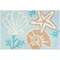 Homeroots 32" Blue Tan And White Cotton Seashells And Coral Bath Rug 634900 - alternate 1