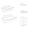 Fab Glass And Mirror Shower Caddy Pack of 5, white - Shower Organizer and Shelves for Efficient Shower Storage, Wall CDY5-WH - alternate 1