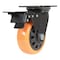 Vestil Polyurethane Swivel With Total Brake Caster 5 In. Diameter x 2 In. Width 726 lb Orange/Black CST-BN-5X2PUP-SWTB - alternate 1