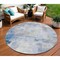 Homeroots 8' Denim Blue Gray And Ivory Round Abstract Washable Indoor Outdoor Area Rug 618084 - alternate 1