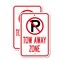 Signmission Tow Away Zone with ''P'' symbol, 12'' X 18'' 2 Signs, Heavy Gauge Aluminum, 2PK A-1218-2PACK-3010 - alternate 1