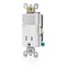 Leviton Straight Blade Receptacle, 5-15R, 15 A, 125V AC, 1 Pole, 3 Wire, Flush Mount, Grounded T6525-W - alternate 4