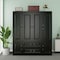 Homeroots 71" Black Wood Six Door Two Drawer Combo Dresser 617968 - alternate 6