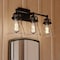 Vaxcel Mason 3 Light Farmhouse Black Bathroom Vanity Fixture Clear Glass W0412 - alternate 1