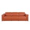 Homeroots 100" Camel Top Grain Leather Reclining Metal USB Sofa 720362 - alternate 1