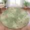 Homeroots 8' Sage And Beige Round Abstract Washable Indoor Outdoor Area Rug 630701 - alternate 1