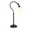 Homeroots 25" Black Metal Arched Table Lamp With White Drum Shade 524479 - alternate 6