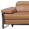 Homeroots 169" Chestnut Top Grain Leather Reclining Metal USB Sofa 720353 - alternate 4