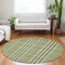 Homeroots 8' Olive Green Brown And Ivory Round Plaid Washable Indoor Outdoor Area Rug 601496 - alternate 6
