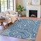 Homeroots 3' X 5' Blue And Ivory Geometric Washable Indoor Outdoor Area Rug 631377 - alternate 4