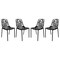 Leisuremod Modern Devon Aluminum Chair, Black, 4PK DC23BL4 - alternate 1
