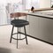 Armen Living Lacey 26in Swivel Counter Stool in Black Iron with Walnut Finish and Vintage Black Faux Leather LCLABABLKWA26 - alternate 3