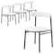 Leisuremod Lume Modern Dining Side Chair in Polyester with Black Steel Frame in White, 4PK LC20W4 - alternate 1