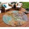 Homeroots 8' Copper Orange And Teal Blue Round Abstract Washable Indoor Outdoor Area Rug 581763 - alternate 1