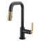 Brizo Litze Pull-Down Prep Faucet with Square Spout, Industrial Handle Matte Black/Luxe Gold 63954LF-BLGL - alternate 2