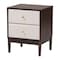 Baxton Studio Nikolai Mid-Century Beige Fabric and Wenge Brown Wood 2-Drawer Nightstand 255-14055-ZORO - alternate 1