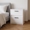 Homeroots 19" White Wood Two Drawer Nightstand 526153 - alternate 5