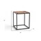 Homeroots 24" Black And Brown Solid Wood And Iron Square End Table 379809 - alternate 3
