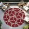 Homeroots 8' Burgundy And Gold Round Geometric Washable Indoor Outdoor Area Rug 613472 - alternate 4