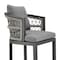 Homeroots 40" Gray Metal Outdoor Bar Height chair with Footrest 571175 - alternate 5