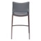 Homeroots Set of Two 25" Dark Gray and Brown Faux Leather and Steel Low Back Counter Height Bar Chairs 555688 - alternate 3