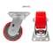 Hyw Products Heavy Duty Caster 4in Red Polyurethane on Cast Iron Wheel, Swivel 40-40S-A1-PC(R) - alternate 2