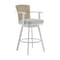 Homeroots 40" Gray Metal Swivel Outdoor Counter Height Bar chair with Footrest 571172 - alternate 3