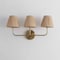 Jonathan Y Malaya 22.75" 3-Light Bohemian Coastal Metal Pleated Paper Shade LED Vanity Light, Beige/Brass Gold JYL1616A - alternate 5