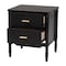 Baxton Studio Marisela Black Wood Nightstand with Gold Handles 260-14262-ZORO - alternate 4